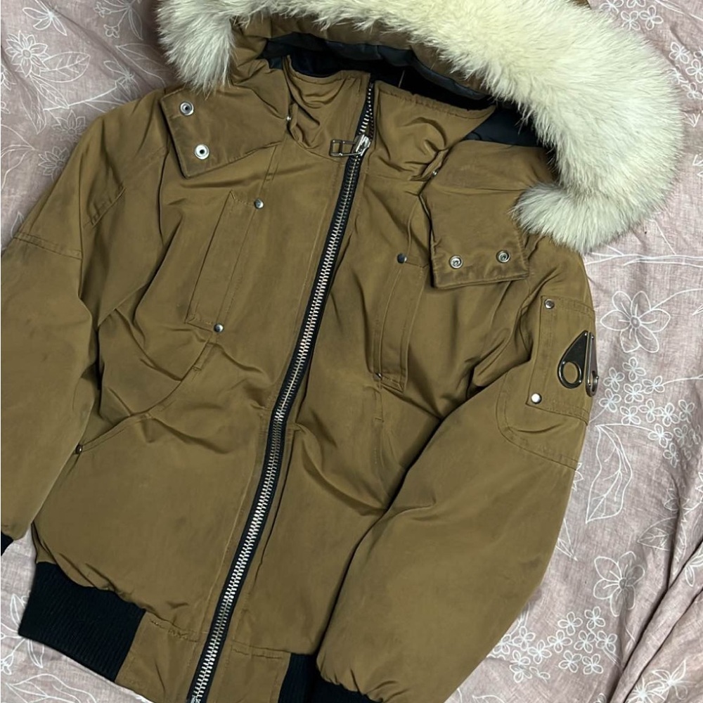 Brown Fur-Trimmed Hooded Jacket